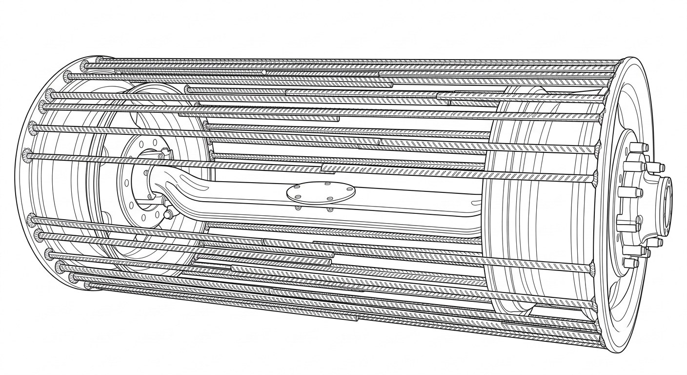 Rebar mounted on the drum rims