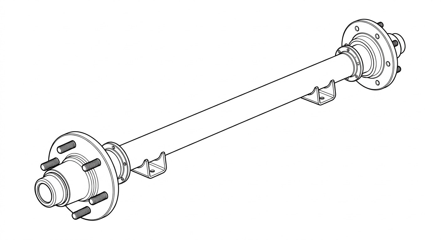D-Miner axle and support-beam drawing